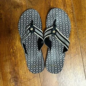 Tory Burch Black and Gray Sandals